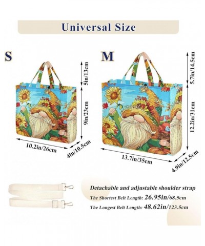 Corduroy Tote Bag for Women, Sunflower Gnome Tote Bag Crossbody Hobo Handbag Shoulder Bag for Work Travel Sunflower 256 $15.0...