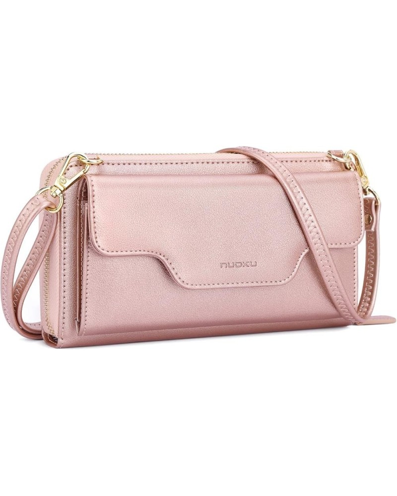 Women's Small Crossbody Shoulder Bags, Clutch Purses Wristlet Phone Wallet for Women with Credit Card Holder 4 - Rose Gold $1...