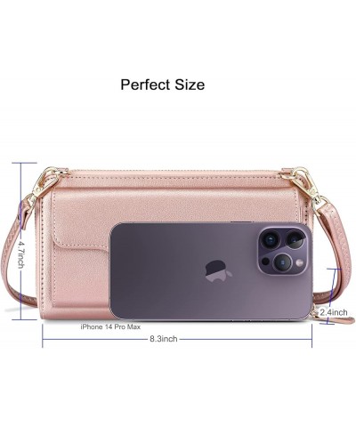 Women's Small Crossbody Shoulder Bags, Clutch Purses Wristlet Phone Wallet for Women with Credit Card Holder 4 - Rose Gold $1...