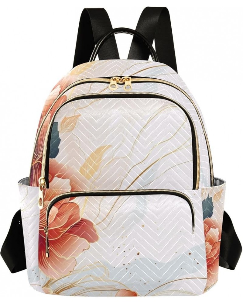 Mini Backpack Purse for Women, Red Flower Travel Bag Casual Daypack Shoulder Bag Small $13.44 Backpacks