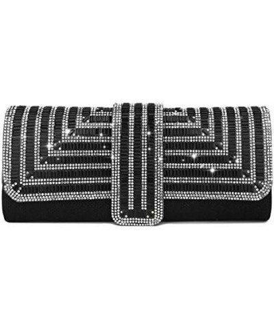 Women Evening Rhinestone Bags,Wedding Cocktail Prom Clutches Party Sparkling Rhinestone Purse (Black) Black $15.35 Evening Bags