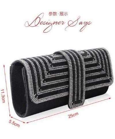 Women Evening Rhinestone Bags,Wedding Cocktail Prom Clutches Party Sparkling Rhinestone Purse (Black) Black $15.35 Evening Bags