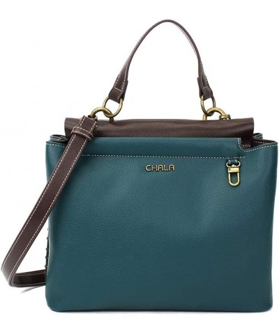 Charming Satchel with Adjustable Strap - Sand Dollar - Turquoise $33.00 Satchels