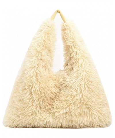 Furry Purse for Women, Faux Fur Bag Y2K Purse Fluffy Tote Bag Fuzzy Handbags Yellow $14.03 Totes