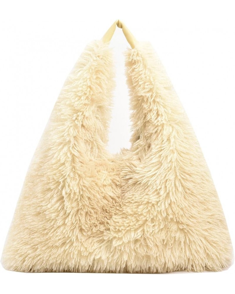 Furry Purse for Women, Faux Fur Bag Y2K Purse Fluffy Tote Bag Fuzzy Handbags Yellow $14.03 Totes