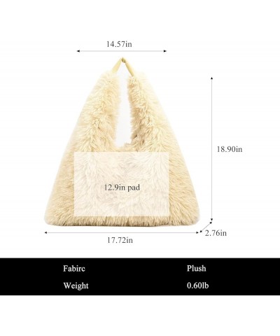 Furry Purse for Women, Faux Fur Bag Y2K Purse Fluffy Tote Bag Fuzzy Handbags Yellow $14.03 Totes