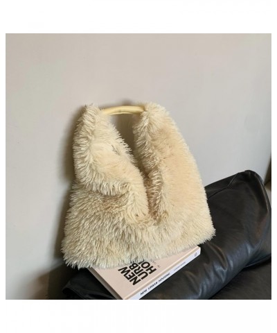 Furry Purse for Women, Faux Fur Bag Y2K Purse Fluffy Tote Bag Fuzzy Handbags Yellow $14.03 Totes