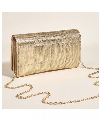 Glitter Quilted Clutch Bag Chain Mini Shoulder Purse for Women, Gold $17.35 Shoulder Bags