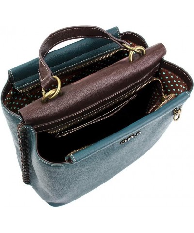 Charming Satchel with Adjustable Strap - Sand Dollar - Turquoise $33.00 Satchels