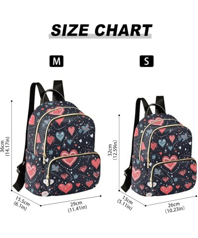 Red Heart Valentine's Day Backpack for Women Fashion Shoulder Bags Small Casual Daypack Travel Bag S 202a4924 S(10.23"x5.11"x...