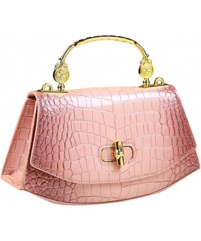 Crocodile Pattern Leather Hobo Bags For Women Metal Top Handle Satchel Handbags Shoulder Crossbody Evening Bag Purses Pink $2...