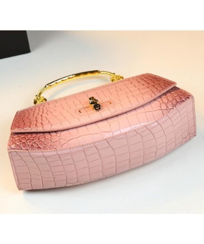 Crocodile Pattern Leather Hobo Bags For Women Metal Top Handle Satchel Handbags Shoulder Crossbody Evening Bag Purses Pink $2...