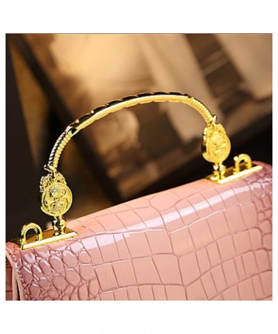 Crocodile Pattern Leather Hobo Bags For Women Metal Top Handle Satchel Handbags Shoulder Crossbody Evening Bag Purses Pink $2...