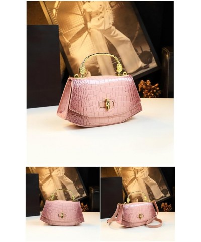 Crocodile Pattern Leather Hobo Bags For Women Metal Top Handle Satchel Handbags Shoulder Crossbody Evening Bag Purses Pink $2...