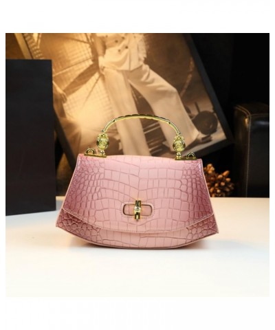 Crocodile Pattern Leather Hobo Bags For Women Metal Top Handle Satchel Handbags Shoulder Crossbody Evening Bag Purses Pink $2...