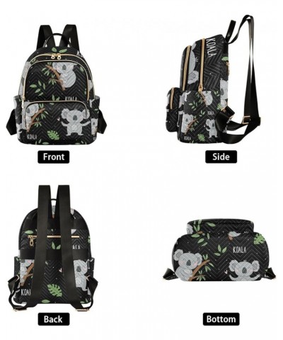 Women Backpack Funny Koala Bear Summer Leaves Anti-Theft Travel Backpack with Luggage Belt Lightweight Handbag Lady Purse Roo...