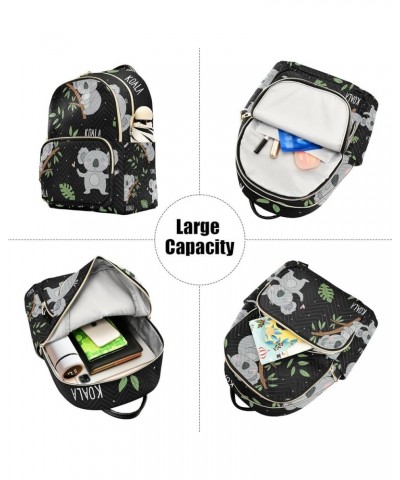 Women Backpack Funny Koala Bear Summer Leaves Anti-Theft Travel Backpack with Luggage Belt Lightweight Handbag Lady Purse Roo...