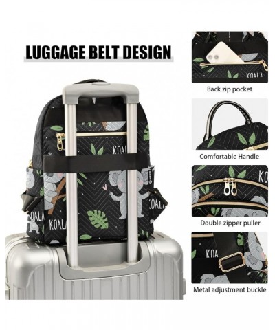 Women Backpack Funny Koala Bear Summer Leaves Anti-Theft Travel Backpack with Luggage Belt Lightweight Handbag Lady Purse Roo...