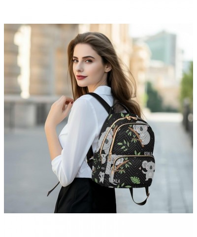 Women Backpack Funny Koala Bear Summer Leaves Anti-Theft Travel Backpack with Luggage Belt Lightweight Handbag Lady Purse Roo...