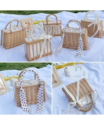 Women Summer Beach Bag, Straw Handbag Top Handle Travel Tote Purse Hand Woven Straw Hand-Woven Straw Shoulder Bag (Color : B)...