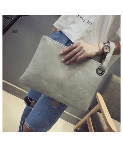 Rebecca Women Oversized Clutch Purse Retro Evening Bag Envelop Chain Tote Handbag Grey $10.73 Evening Bags