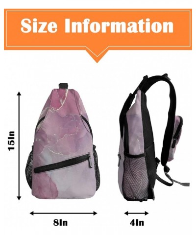 Sling Bag Crossbody Bag for Women Men Blue White Marble Texture Waterproof Hiking Backpack Lightweight Chest Shoulder Bag Day...