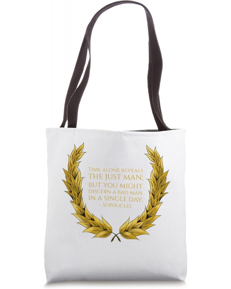 Ancient Greek Theatre Quote - Sophocles - Classical Athens Tote Bag $11.83 Totes