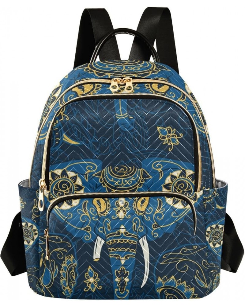 Women Backpack Blue Elephant Anti-Theft Travel Backpack with Luggage Belt Lightweight Handbag Lady Purse Roomy Double Zipper ...