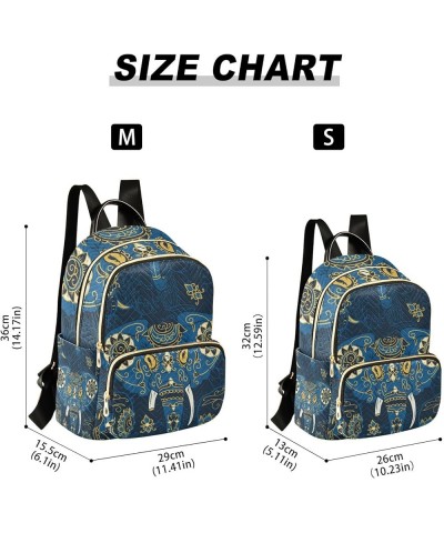 Women Backpack Blue Elephant Anti-Theft Travel Backpack with Luggage Belt Lightweight Handbag Lady Purse Roomy Double Zipper ...