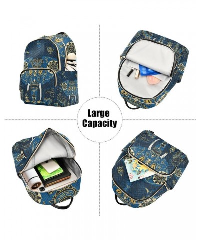 Women Backpack Blue Elephant Anti-Theft Travel Backpack with Luggage Belt Lightweight Handbag Lady Purse Roomy Double Zipper ...