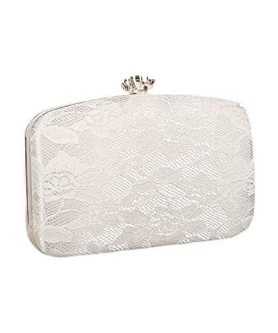 Evening Bag Both Side Sparkly Bag， Women's Clutch Retro Banquet Lace Evening Bag (Color : White) Beige $24.29 Evening Bags