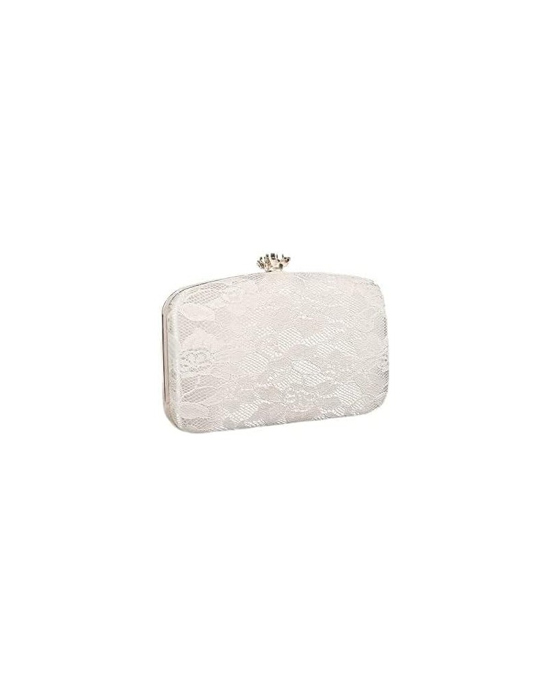 Evening Bag Both Side Sparkly Bag， Women's Clutch Retro Banquet Lace Evening Bag (Color : White) Beige $24.29 Evening Bags