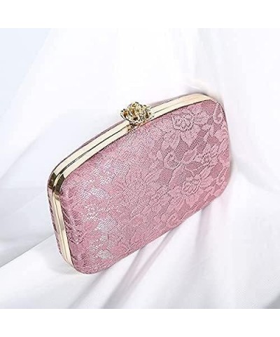 Evening Bag Both Side Sparkly Bag， Women's Clutch Retro Banquet Lace Evening Bag (Color : White) Beige $24.29 Evening Bags