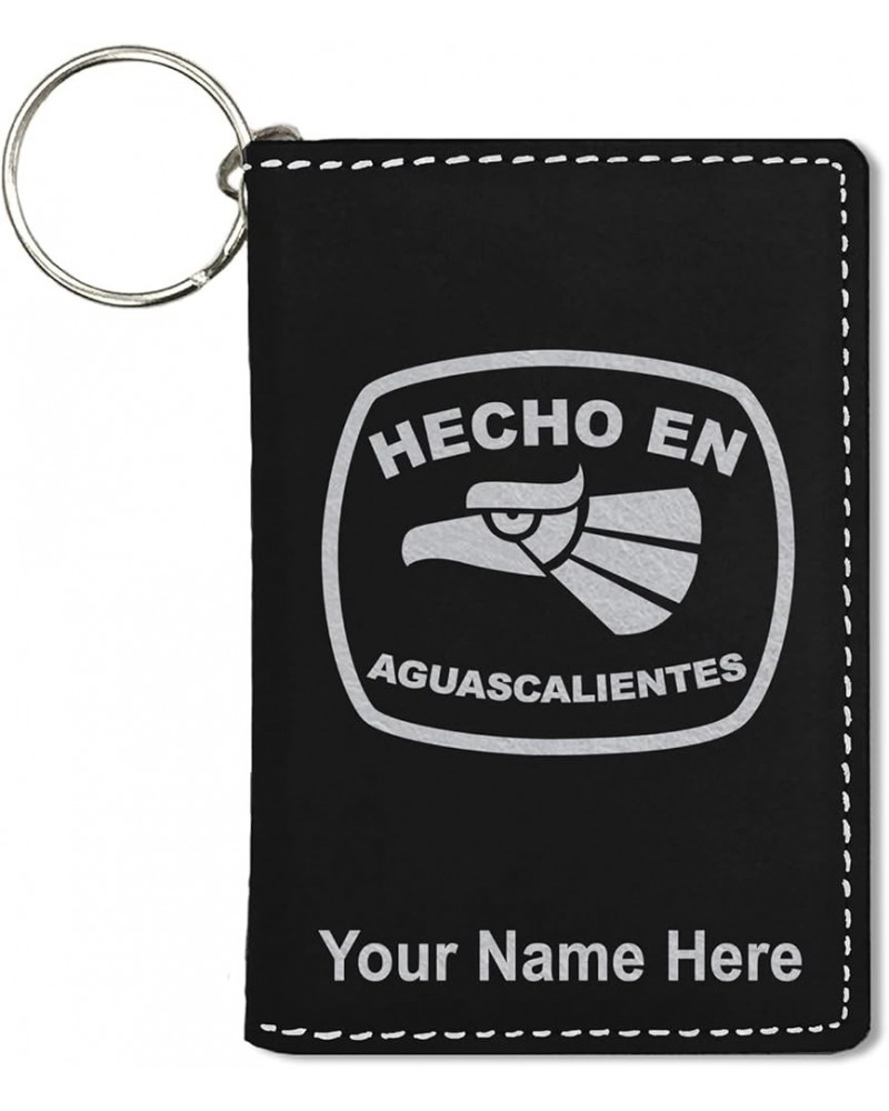 ID Holder Wallet, Hecho en Aguascalientes, Personalized Engraving Included (Teal) Black with Silver $11.20 Wallets