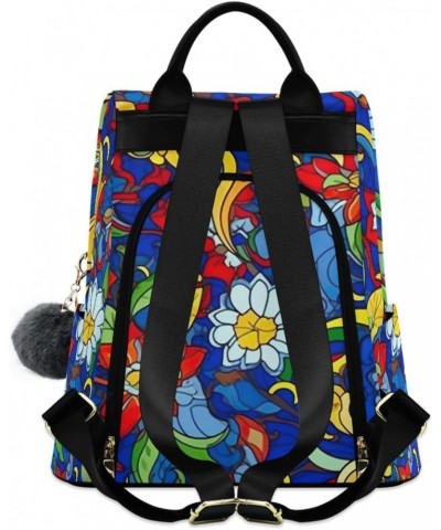 Blue Boho Flower Womens Backpack Purse Anti Theft Travel Shoulder Bag Casual Daypack Backpack for Work Travel Ladies Women $1...