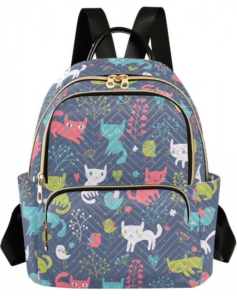 Birds Cats Backpack Purse for Women Anti-theft Small Fashion Travel Backpack with Strap Handbag Lady Purse,S Medium $18.59 Ba...