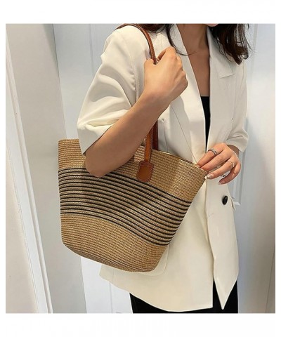 Straw Hobo Bags Women Vintage Shoulder Bag Crossbody Purse Summer Beach Bag Cute Work Travel Top-Handle Handbag E Khaki White...