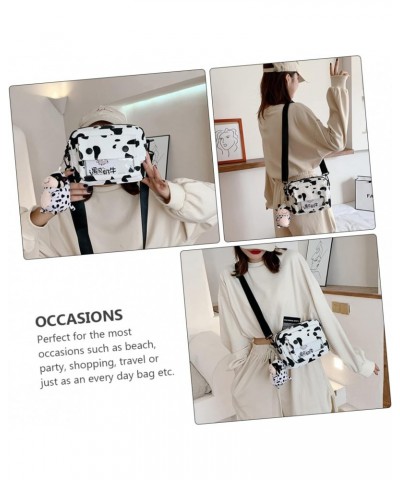 2pcs Shoulder Bags Plush Crossbody Bags Belt Bag for Women Cow Handbag Messenger Bag for Women Crossbody Purses for Women Wom...