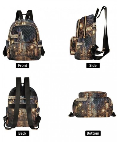 Colorful Forest Mushrooms Stylish Ladies Backpack, Summer Backpack, Casual Backpack for Women, M Magic Retro Street Small $17...