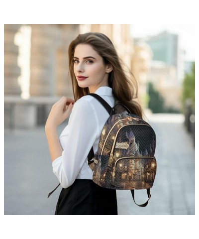 Colorful Forest Mushrooms Stylish Ladies Backpack, Summer Backpack, Casual Backpack for Women, M Magic Retro Street Small $17...