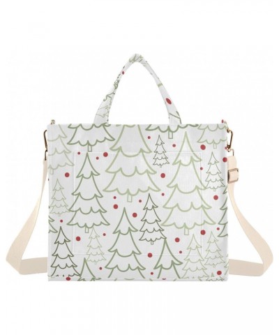 Cartoon Christmas Tree Corduroy Tote Bag for Women Hobo Crossbody Bag Purse Stylish Shoulder Handbag Messenger Bags, S $12.21...