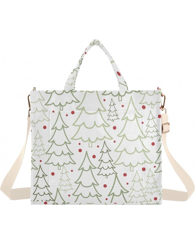 Cartoon Christmas Tree Corduroy Tote Bag for Women Hobo Crossbody Bag Purse Stylish Shoulder Handbag Messenger Bags, S $12.21...