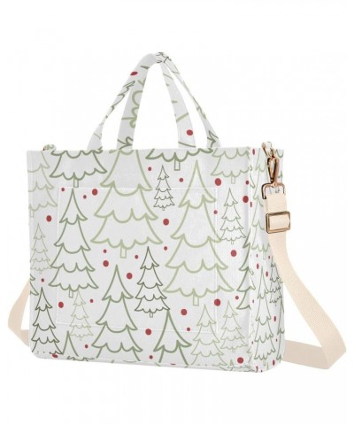 Cartoon Christmas Tree Corduroy Tote Bag for Women Hobo Crossbody Bag Purse Stylish Shoulder Handbag Messenger Bags, S $12.21...