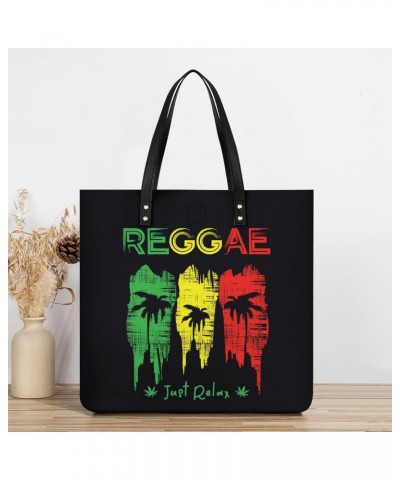 Reggae Music Tote Bags PU Leather Shoulder Bag Purses Work Tote Handbags for Women Men $18.30 Totes