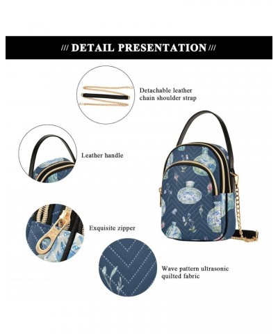 Blue Porcelain Chinese Vase Design Crossbody Bags Shoulder Bag for Women Stylish Ladies Messenger Bags Cell Phone Purse and H...