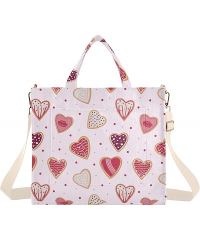 Heart Shaped Cookies Pattern Women's Tote Handbags Top Handle Satchel Shoulder Bag Crossbody Bag M $16.79 Totes