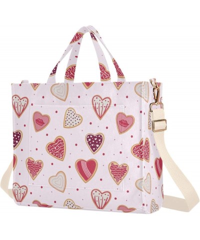 Heart Shaped Cookies Pattern Women's Tote Handbags Top Handle Satchel Shoulder Bag Crossbody Bag M $16.79 Totes