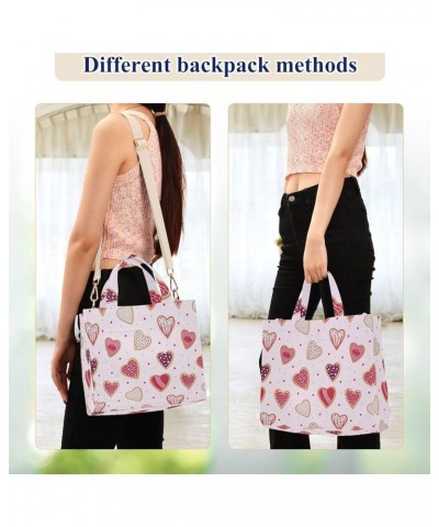 Heart Shaped Cookies Pattern Women's Tote Handbags Top Handle Satchel Shoulder Bag Crossbody Bag M $16.79 Totes