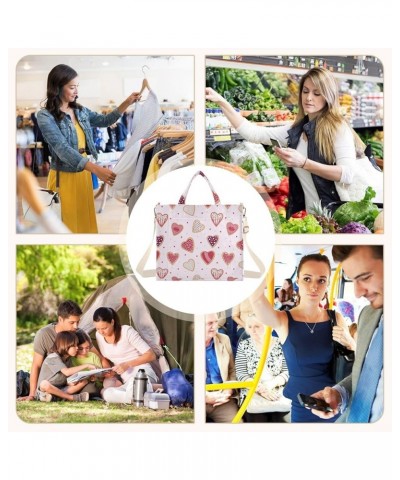 Heart Shaped Cookies Pattern Women's Tote Handbags Top Handle Satchel Shoulder Bag Crossbody Bag M $16.79 Totes