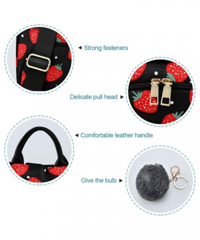 Red Strawberries and Polka Dots Women Backpack Purse Anti-theft Casual Shoulder Bag Fashion Ladies Bags $23.59 Backpacks